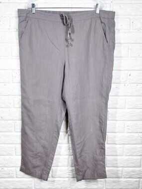 J. Crew XXL Grey Linen Blend Drawstring Pant | Good Condition